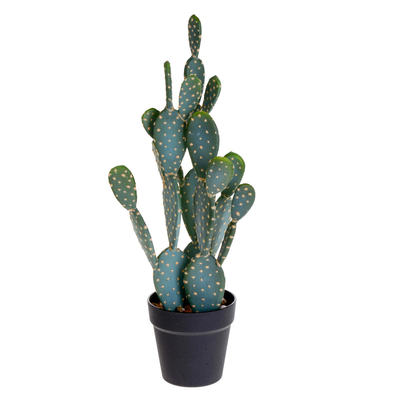 Pianta Artificiale Cactus Opunthia con Vaso H 56 cm-1