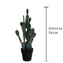 Pianta Artificiale Cactus Opunthia con Vaso H 56 cm-2