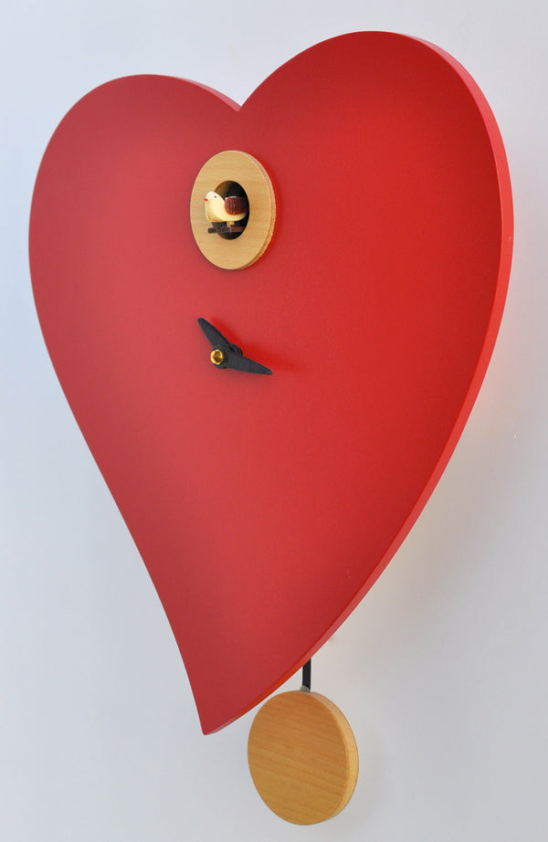 Horloge Coucou Murale 33x34x10 cm Pirondini Italia Coeur Rouge online