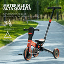 Triciclo per Bambini 18-60 Mesi 101x45x86,5 cm con Manubrio Regolabile e Ruote Chiuse Rosso-7