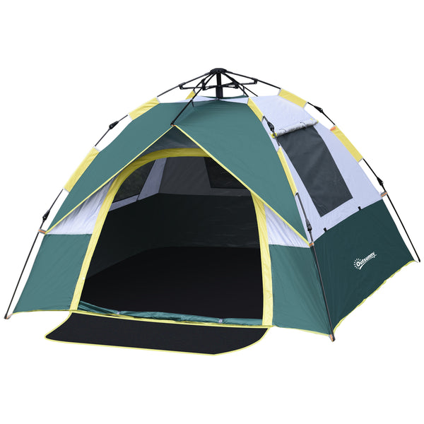 Tenda da Campeggio Automatica per 2 Persone con Tasche Interne e Tappetino 205x195x135 cm  Verde acquista