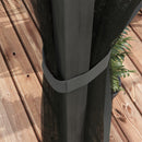 Pergola da Giardino con Tetto Retrattile e Tende 397x297x225 cm in Alluminio e Poliestere Grigio Scuro-8