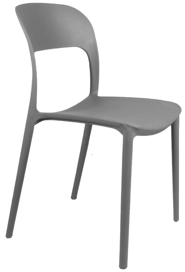 online Lot de 4 chaises de jardin en polypropylène gris Vandi