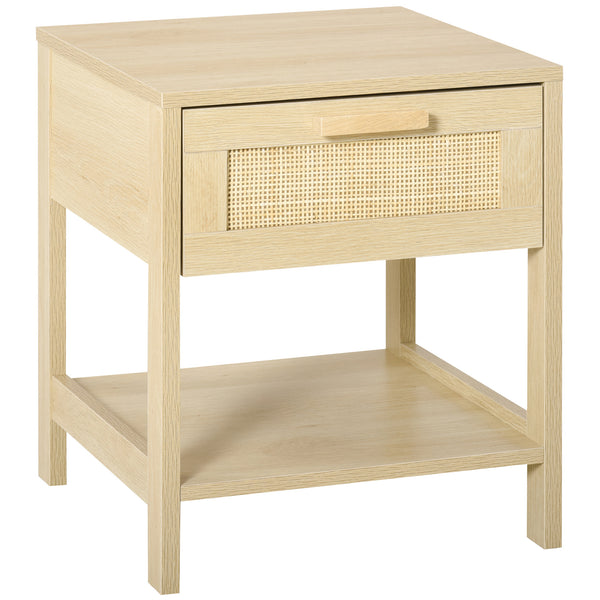 Table de chevet 1 tiroir 1 étagère 40x40x48 cm en MDF coloris bois online