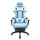 Chaise de jeu avec repose-pieds en similicuir bleu clair