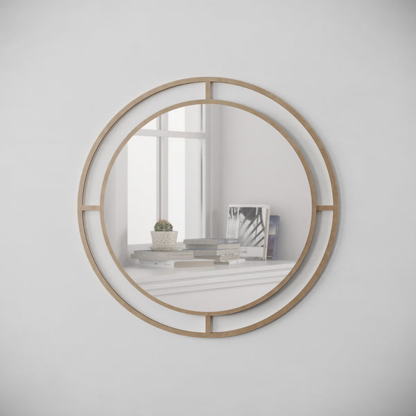 Specchio Bubble 57x57 cm con doppia cornice in metallo oro acquista