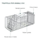 Trappola per Animali Vivi 66x24x30,5 cm in Acciaio Argento-6