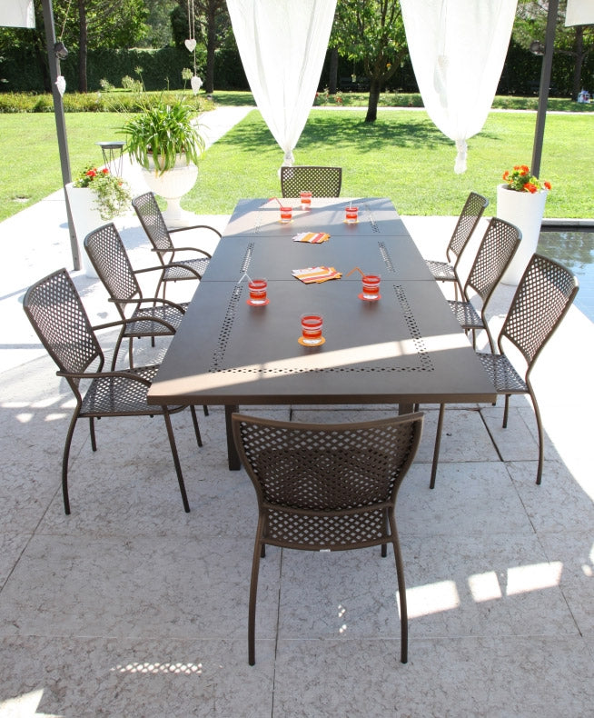 Tavolo da Giardino Allungabile 220/300x110x76 cm in Acciaio RD Italia Helios XL Antracite-2