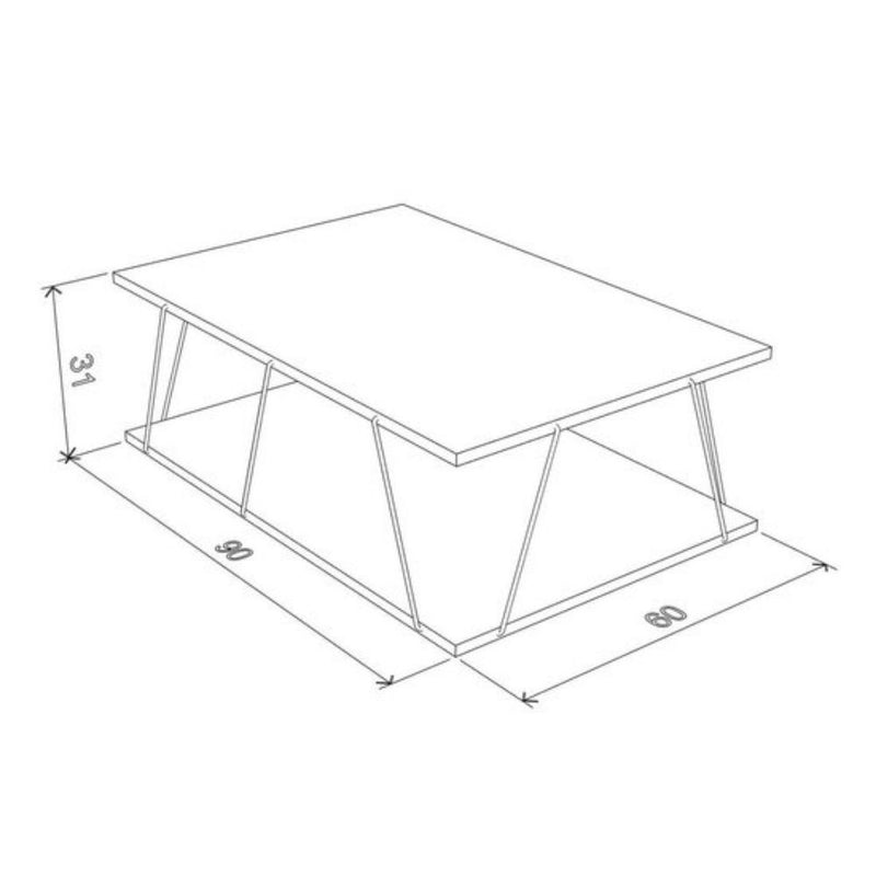 Tavolino da salotto 90x60x31 cm Tars bianco-4