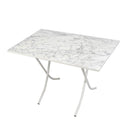 Tavolo pieghevole 60x90x75 cm marmo bianco e gambe bianco-1