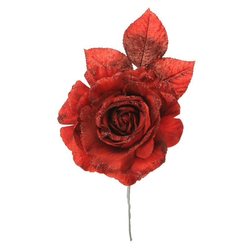 Set 12 Rose Pick con glitter Ø15 cm Rosso-1
