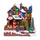 Village de Noël Maison du Père Noël avec Lumières Musique et Mouvement H25,5 cm en Résine
