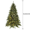 Albero di Natale Artificiale H200 cm Abete Nebraska con 340 Led 2314 Tips Verde-3