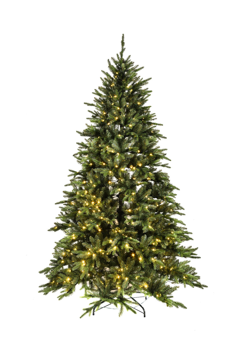 Albero di Natale Artificiale H230 cm Abete Nebraska 3170 Tips con 460 Led Verde-1