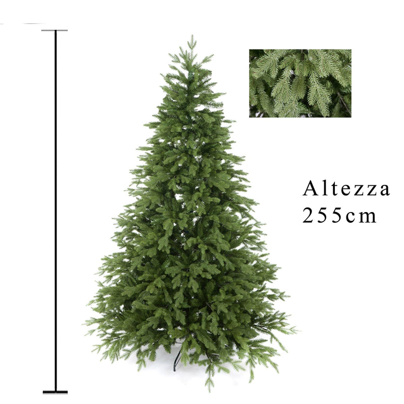 Albero di Natale Artificiale H260 cm Abete Cervino Large 2180 Tips Verde-2