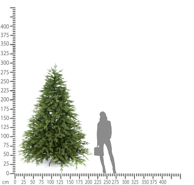 Albero di Natale Artificiale H300 cm Abete Cervino Large 3500 Tips Verde-3