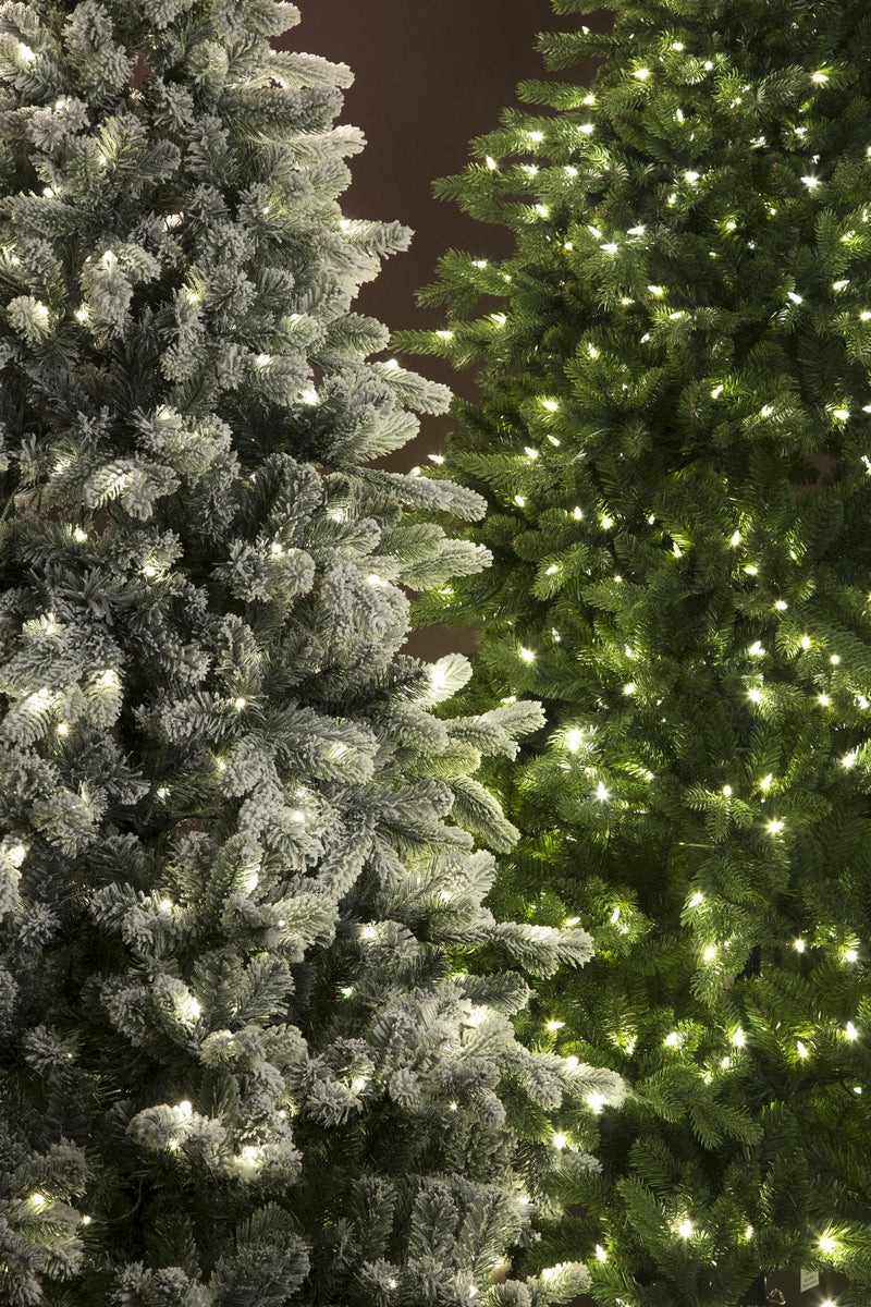 Albero di Natale Artificiale H200 cm Abete Dolomiti innevato 991 Tips 260 Led Verde-4