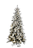 Albero di Natale Artificiale H200 cm Abete Dolomiti innevato 991 Tips 260 Led Verde-1
