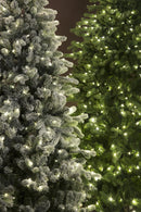 Albero di Natale Artificiale H230 cm Abete Dolomiti innevato 1367 Tips 340 Led Verde-4