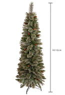 Albero di Natale Artificiale H210 cm Abete Slim Golden Green 479 Tips Verde-2