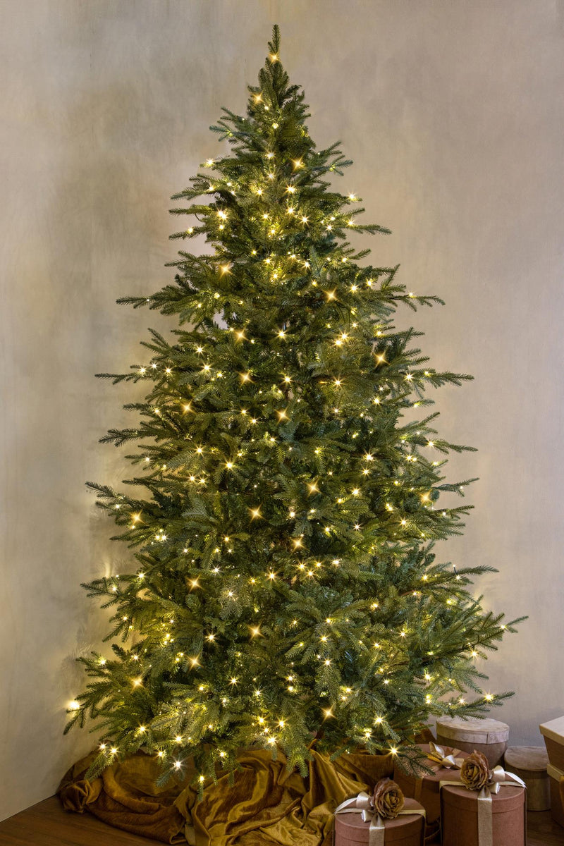 Albero di Natale Artificiale H200 cm Abete Gran Sasso 2703 Tips 400 Led Verde-4