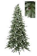Albero di Natale Artificiale H213 cm Abete Slim con Neve 1113 Tips Verde-1