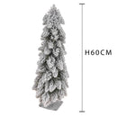 Mini Albero di Natale Artificiale H60 cm Abete Slim con Neve Verde-2