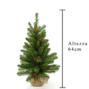 Mini Albero di Natale Artificiale H65 cm Abete con Pigne 65 Tips Verde-2