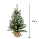 Mini Albero di Natale Artificiale H65 cm Abete innevato con Pigne 65 Tips Verde-2