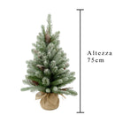 Mini Albero di Natale Artificiale H80 cm Abete innev.con Pigne 115 Tips Verde-2
