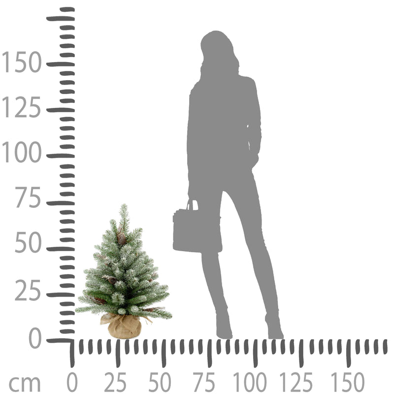 Mini Albero di Natale Artificiale H80 cm Abete innev.con Pigne 115 Tips Verde-3