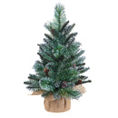 Mini Albero di Natale Artificiale Abete H60 cm con Sacco e Glitter e 60 Tips Verde -1
