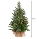Mini Albero di Natale Artificiale Abete H60 cm con Sacco e Glitter e 60 Tips Verde-2