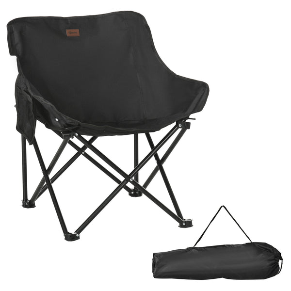 Chaise de camping pliante 61x54x66 cm avec sac en tissu Oxford noir sconto