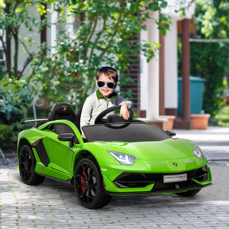 Macchina Elettrica per Bambini 12V con Licenza Lamborghini Aventador Verde-2